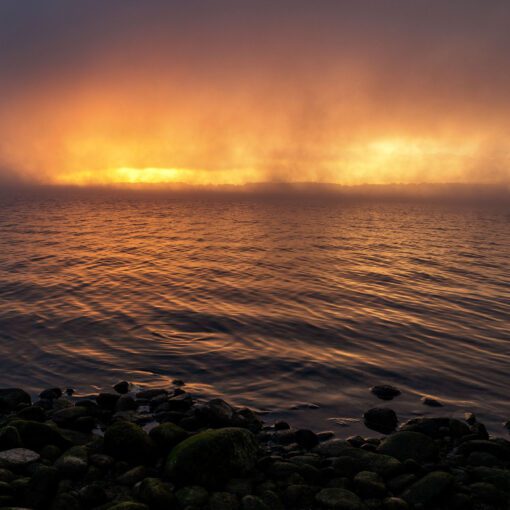 Východ slnka na Liptovskej Mare