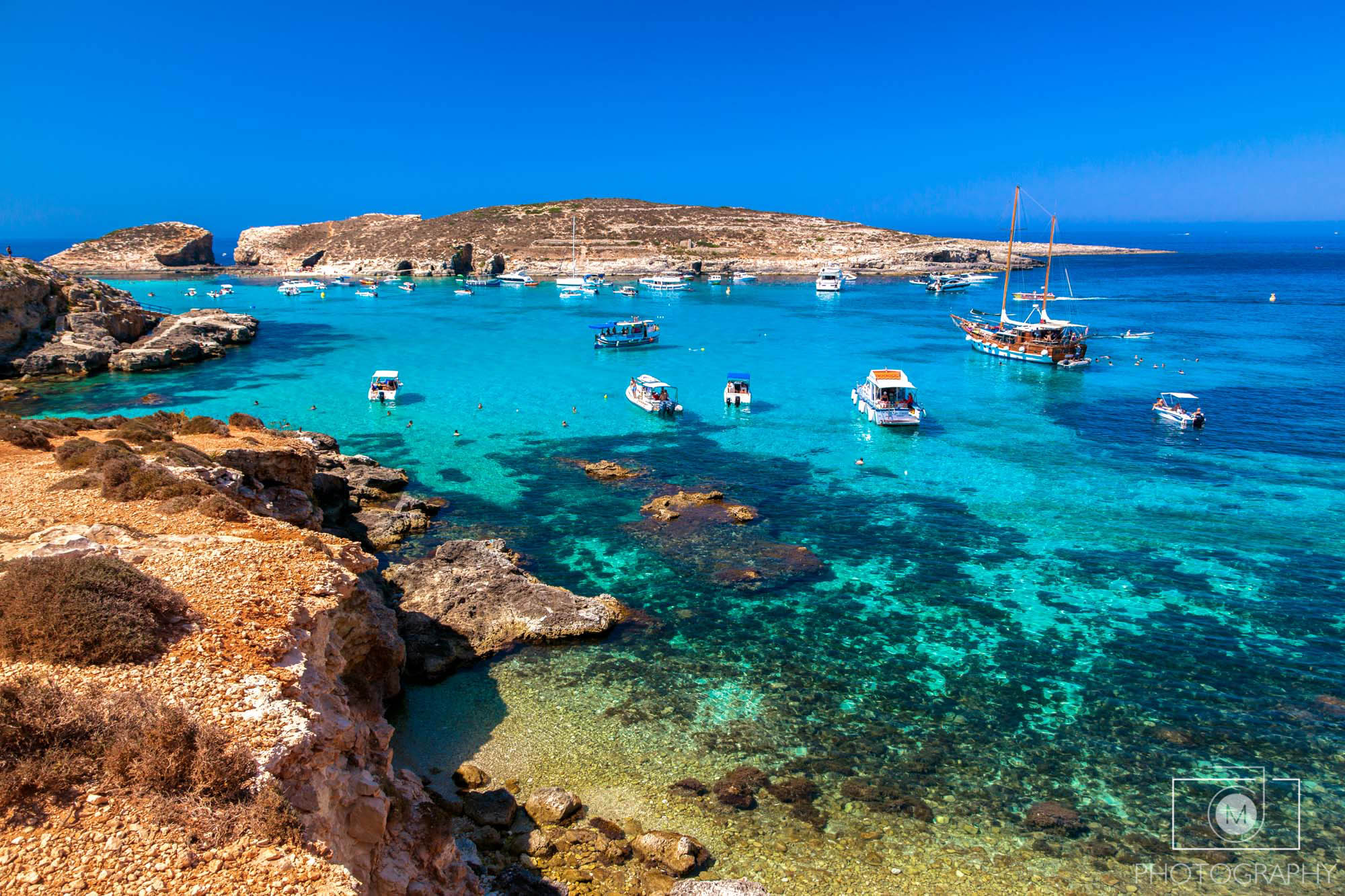 Modrá lagúna na ostrove Comino, Malta