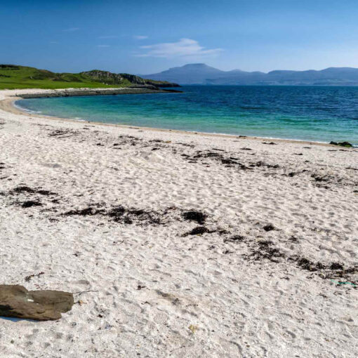 Coral beach na ostrove Isle of Skye, Škótsko