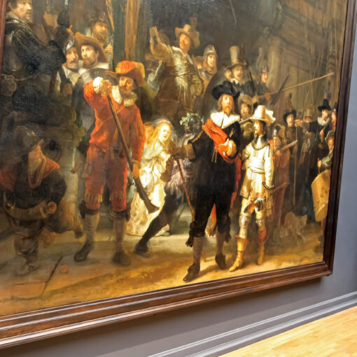 Obraz Nočná hliadka od Rembrandta v Rijksmuseum v Amsterdame, Holandsko