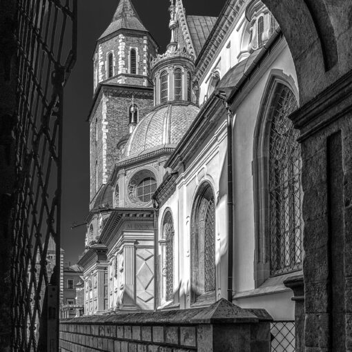 Pohľad na Wawelskú katedrálu v Krakove