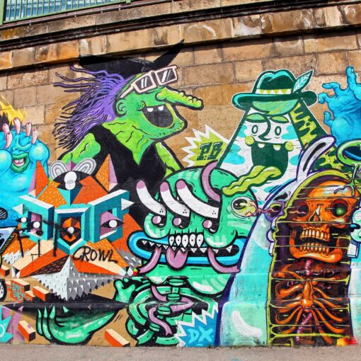 Graffiti na Viedenskom nábreží